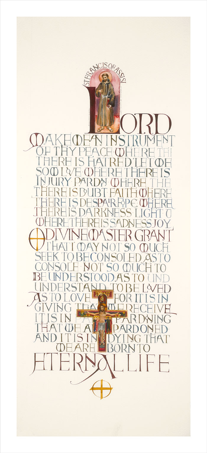 St Francis.   A  religious and faith calligraphy designs